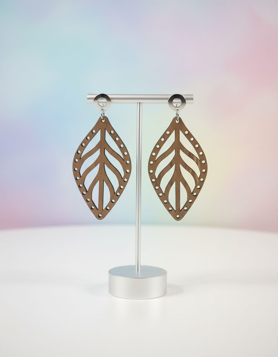 boucles d'oreilles "feuillage" en bois boucles d'oreilles "feuillage" en bois