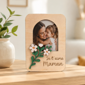 accueil cadre instax mini "médaillon fleuri" – personnalisable