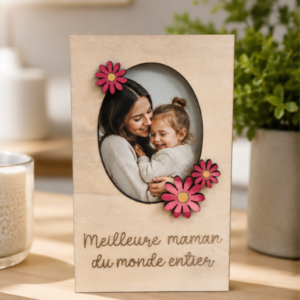 accueil cadre instax mini "médaillon fleuri" – personnalisable